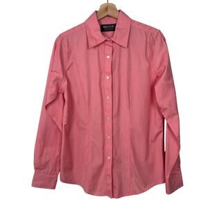 Miller‎ Ranch by Cinch Womens Medium Pinpoint Coral Button Down Western Shirt